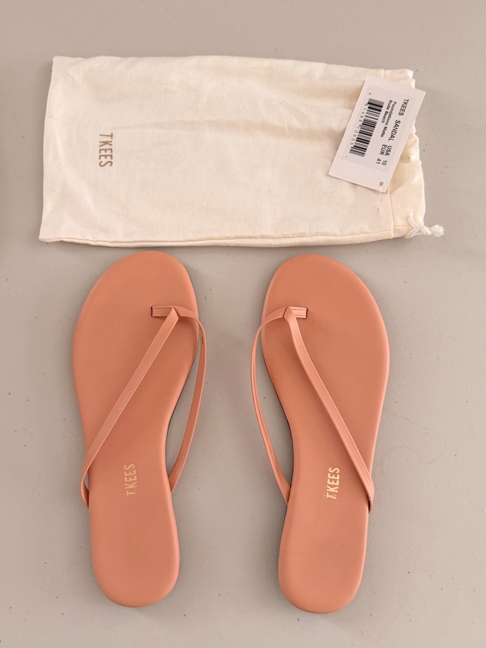 TKEES Peach Blush Minimalist Thong Sandals